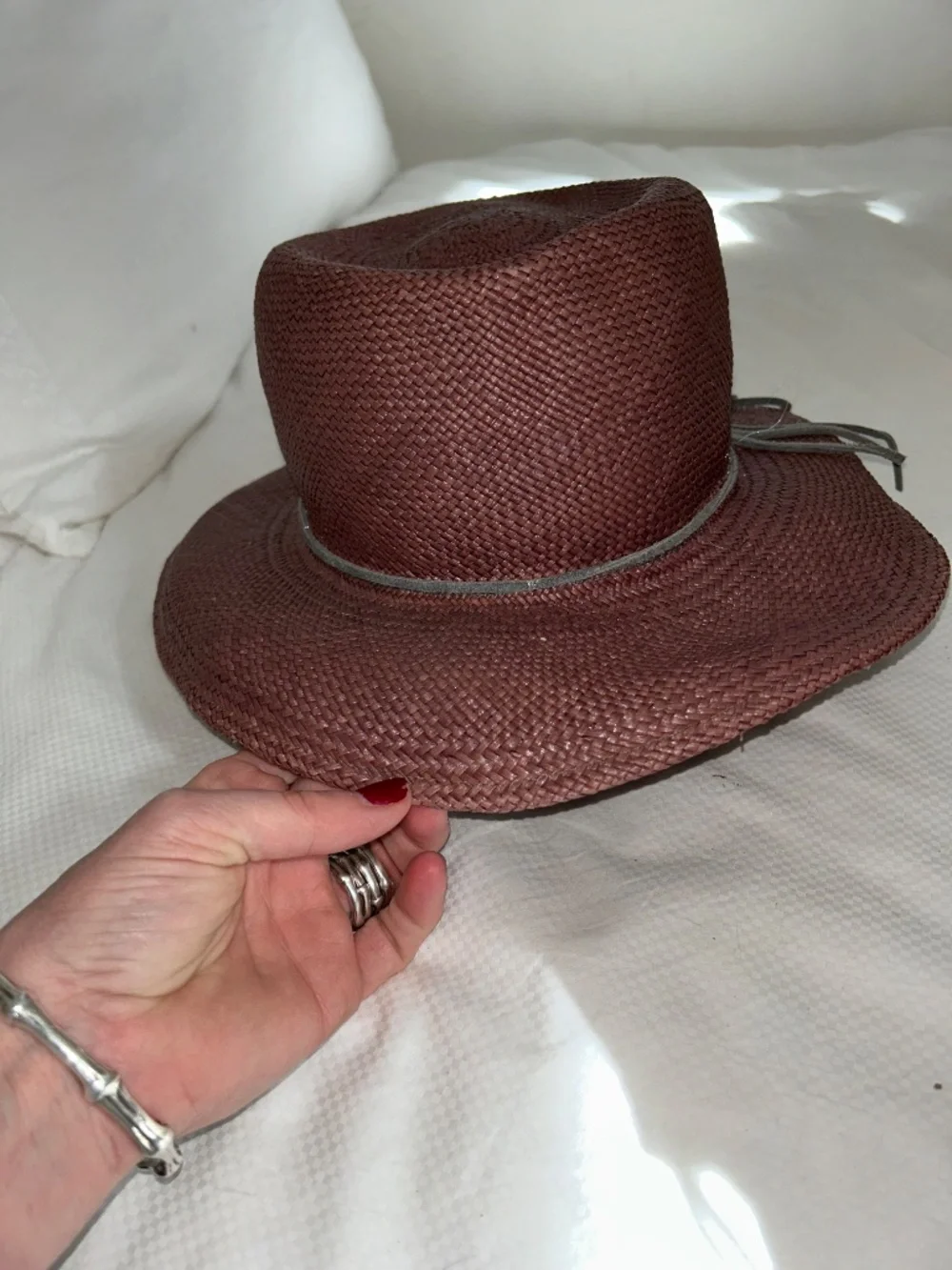 Lisa Battaglia rich brown straw beach pool summer hat